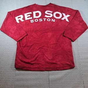 Liquid Blue Red Tie Dye Boston Red Sox Jersey Style T-Shirt Large Mens Unisex